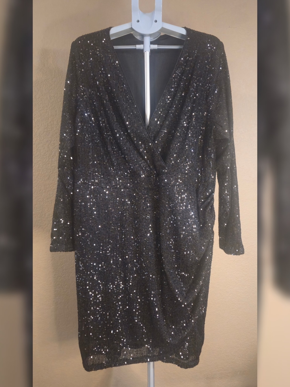 Plus Size - Torrid Sequin Mesh Surplice Mini Dress - NWT - 3X - 22/24W